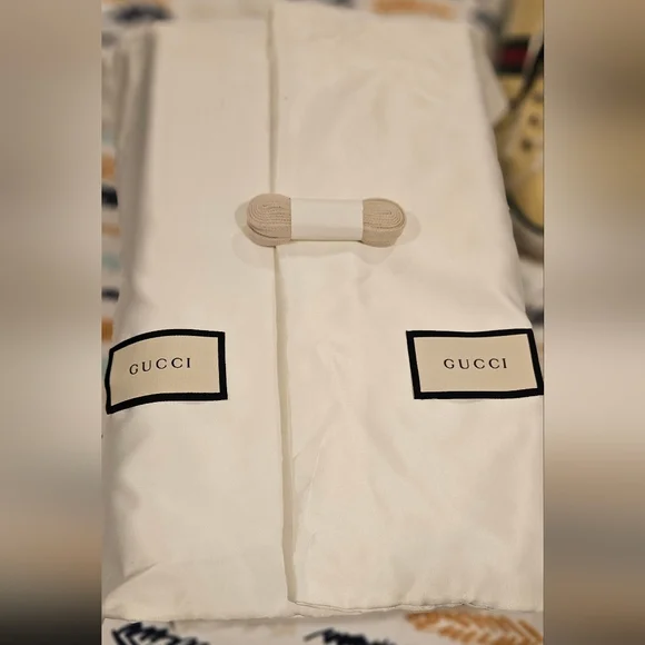 NWT Gucci Beige and Green Sneakers - Picture 6 of 7